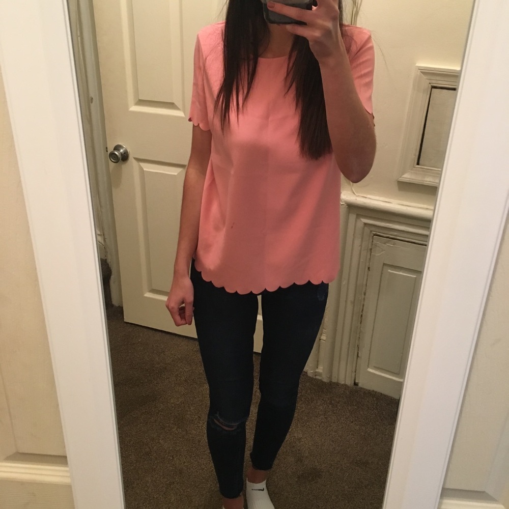 Pink scalloped top